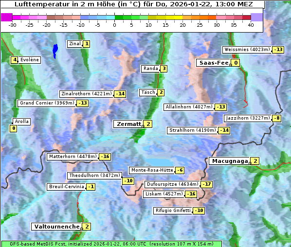 Temperatur, 22. 1. 2026