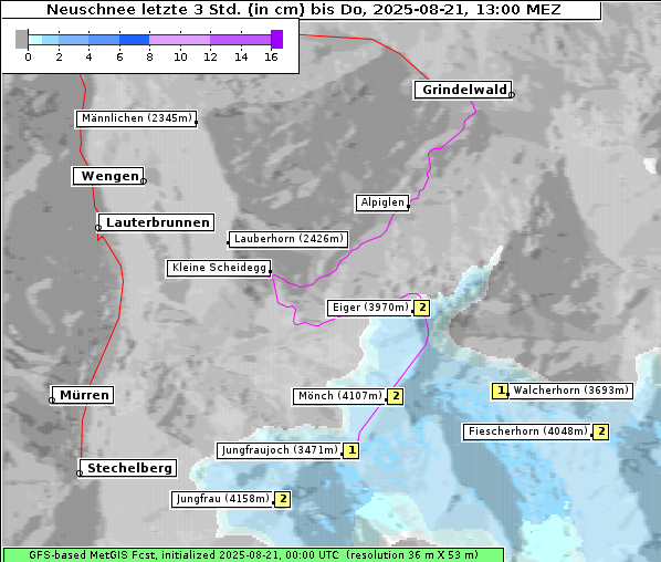 Neuschnee, 21. 8. 2025