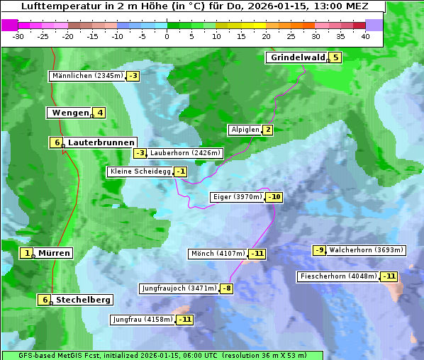 Temperatur, 15. 1. 2026