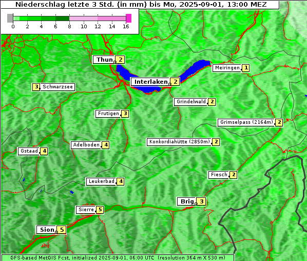 Niederschlag, 1. 9. 2025