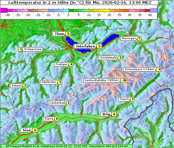 Temperatur, 16. 2. 2026