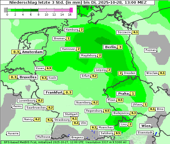 Niederschlag, 28. 10. 2025