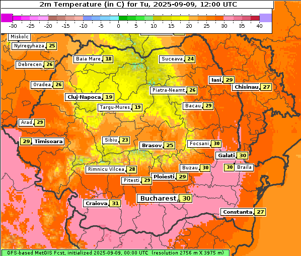 Temperatur, 9. 9. 2025