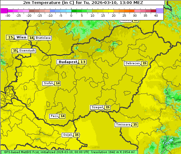 Temperatur, 10. 3. 2026