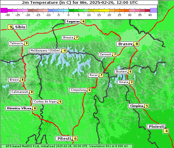 Temperatur, 26. 2. 2025