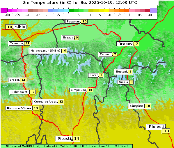 Temperatur, 19. 10. 2025