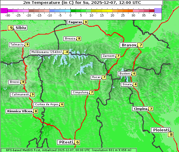 Temperatur, 7. 12. 2025