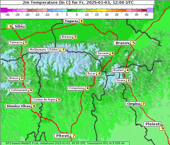 Temperatur, 3. 1. 2025