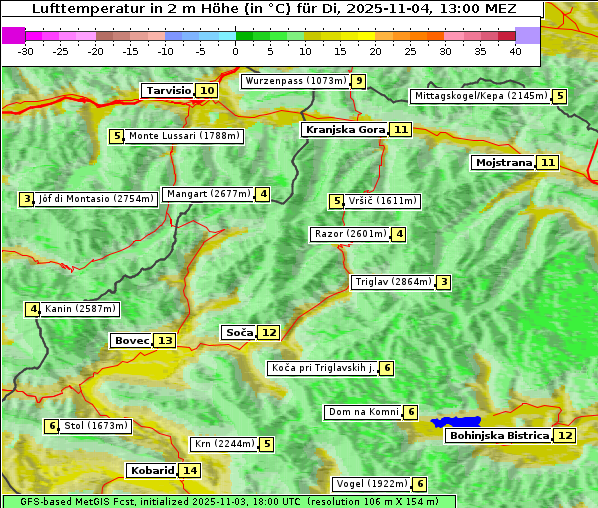 Temperatur, 4. 11. 2025