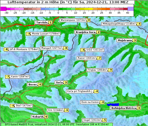 Temperatur, 21. 12. 2024