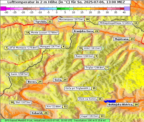 Temperatur, 6. 7. 2025