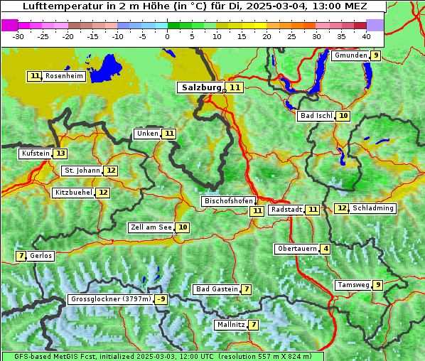 Temperatur, 4. 3. 2025