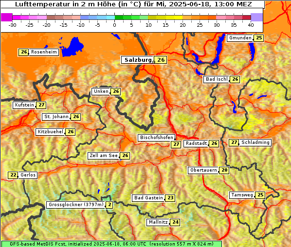 Temperatur, 18. 6. 2025