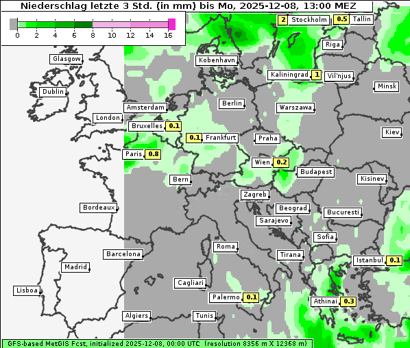 Niederschlag, 8. 12. 2025