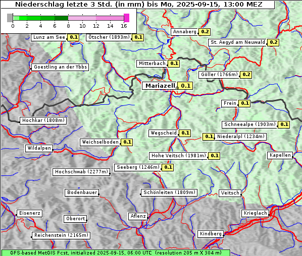 Niederschlag, 15. 9. 2025
