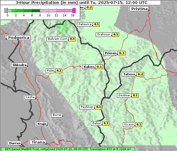 Niederschlag, 15. 7. 2025