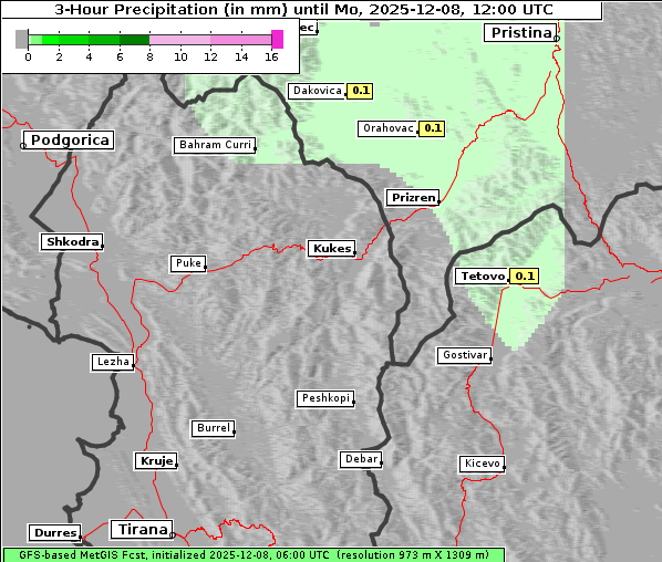 Niederschlag, 8. 12. 2025