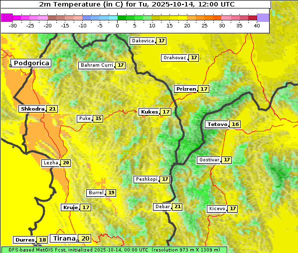 Temperatur, 14. 10. 2025