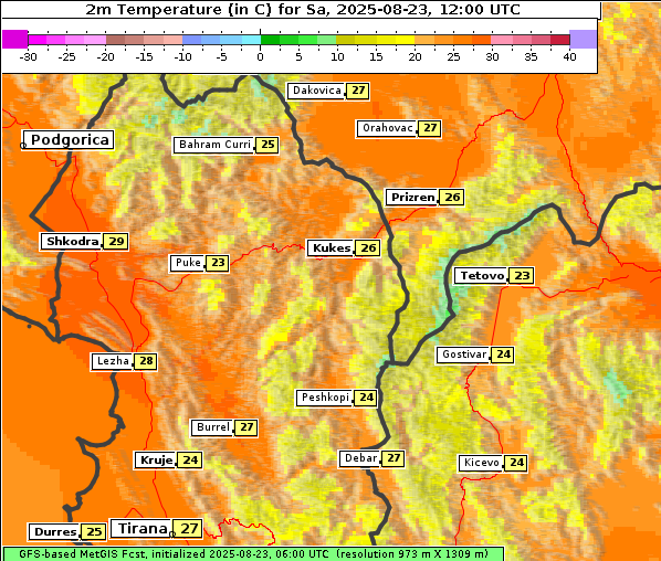 Temperatur, 23. 8. 2025