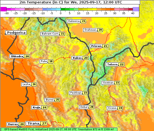 Temperatur, 17. 9. 2025