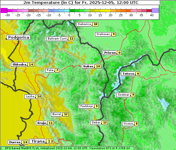 Temperatur, 5. 12. 2025