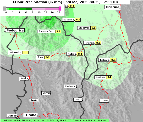 Niederschlag, 25. 8. 2025