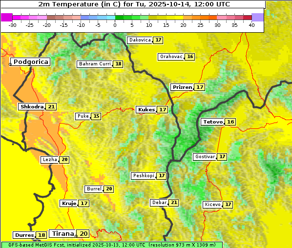 Temperatur, 14. 10. 2025