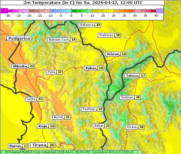 Temperatur, 12. 4. 2026