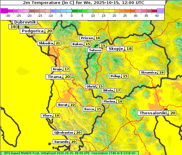 Temperatur, 15. 10. 2025