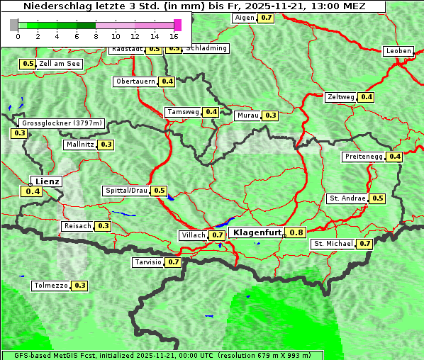Niederschlag, 21. 11. 2025