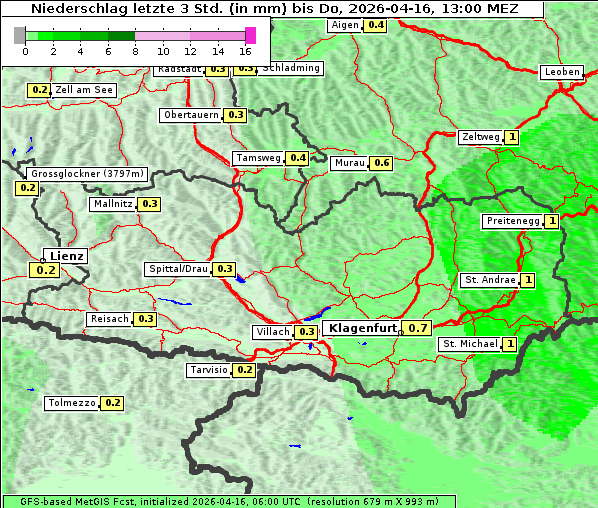 Niederschlag, 16. 4. 2026