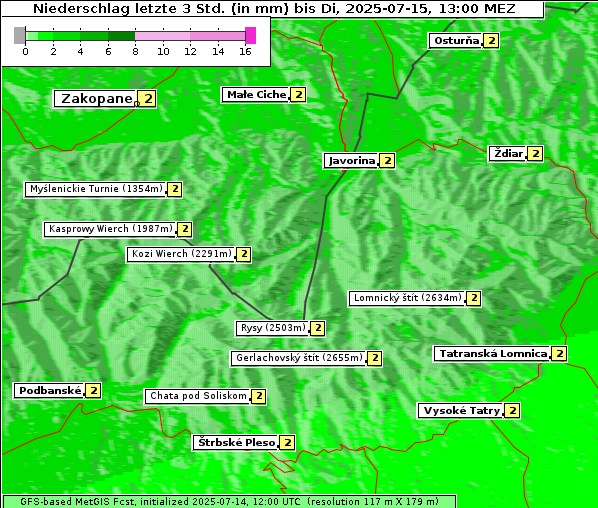Niederschlag, 15. 7. 2025