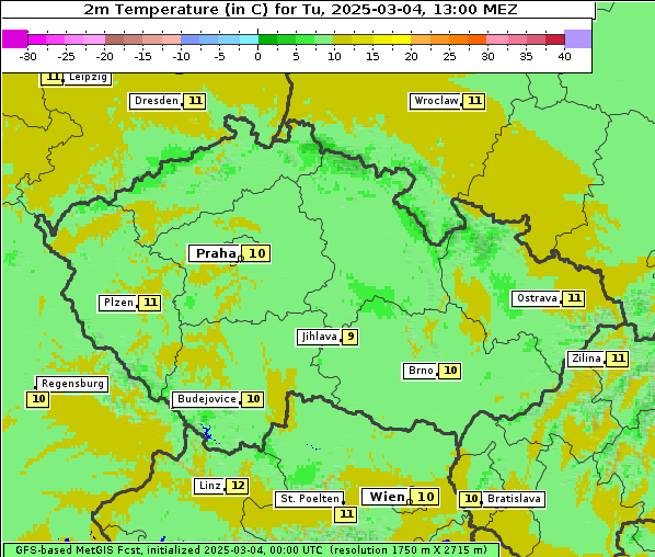 Temperatur, 4. 3. 2025