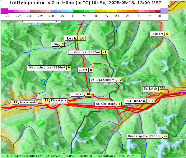 Temperatur, 18. 5. 2025