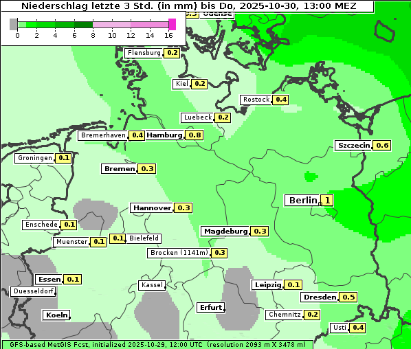 Niederschlag, 30. 10. 2025