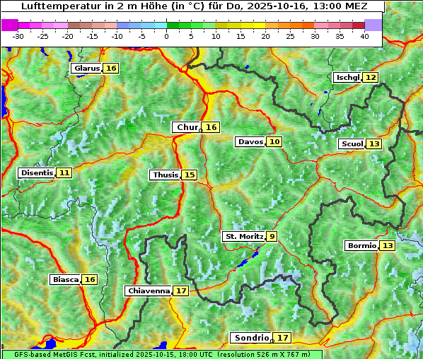 Temperatur, 16. 10. 2025