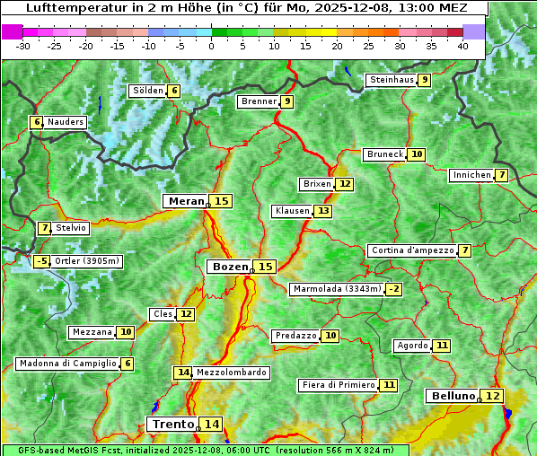 Temperatur, 8. 12. 2025