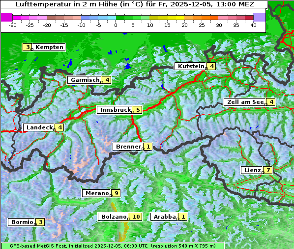 Temperatur, 5. 12. 2025