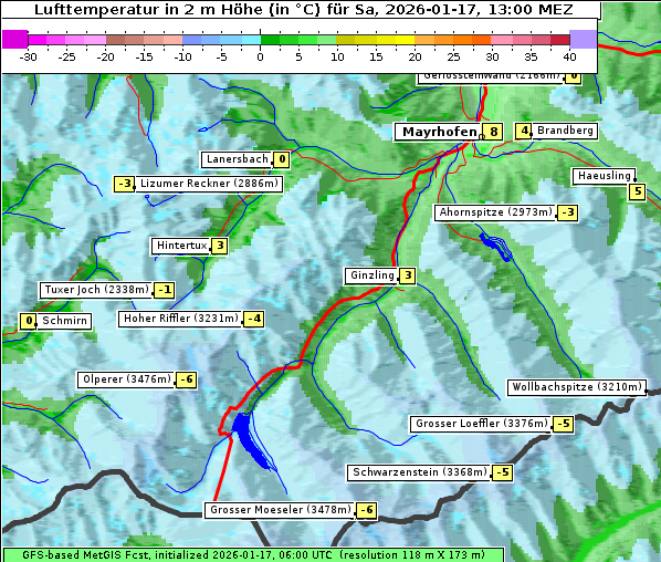 Temperatur, 17. 1. 2026