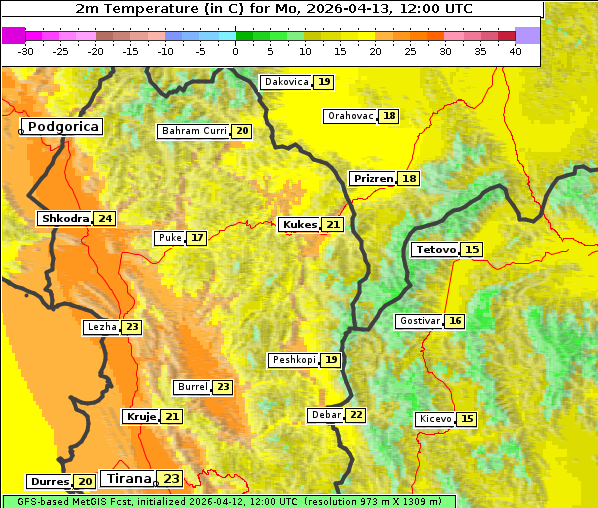 Temperatur, 13. 4. 2026