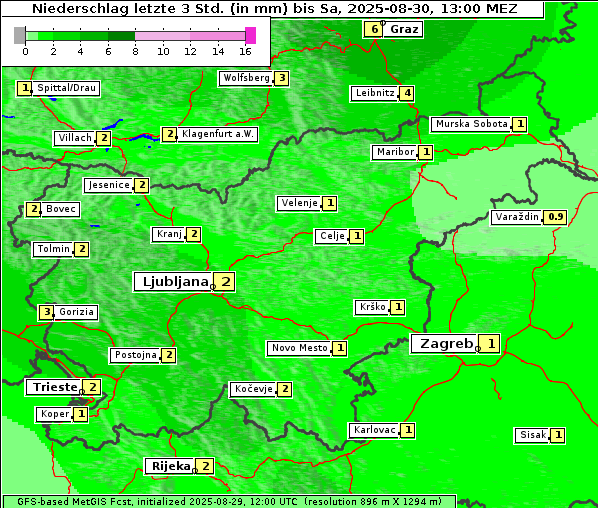 Niederschlag, 30. 8. 2025