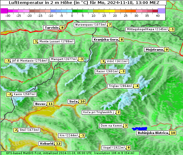 Temperatur, 18. 11. 2024