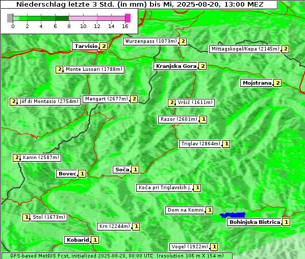 Niederschlag, 20. 8. 2025