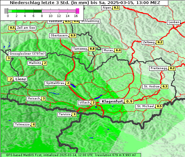 Niederschlag, 15. 3. 2025