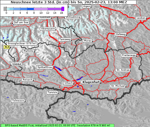 Neuschnee, 23. 2. 2025