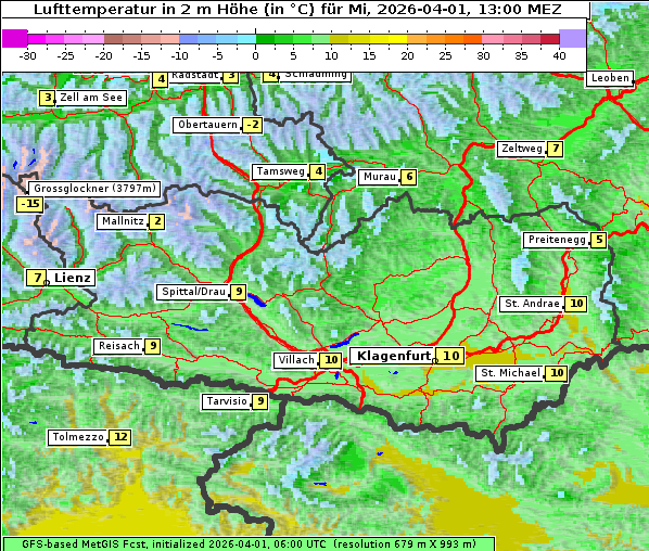 Temperatur, 1. 4. 2026