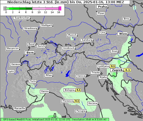 Niederschlag, 16. 1. 2025