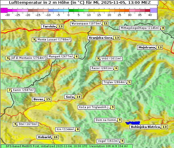 Temperatur, 5. 11. 2025