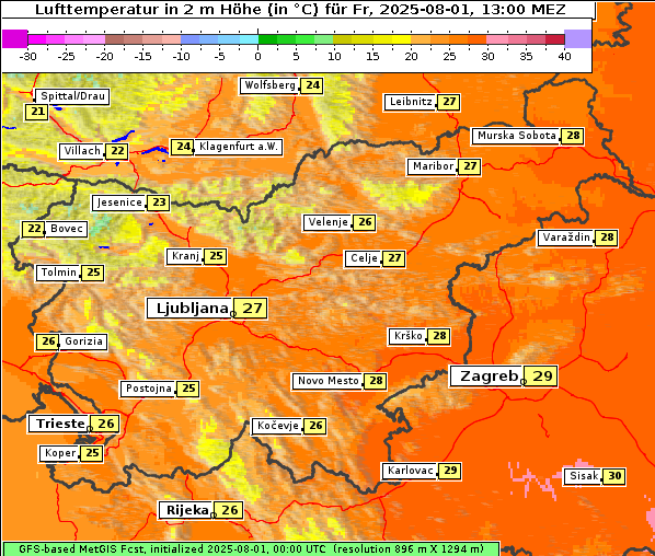 Temperatur, 1. 8. 2025