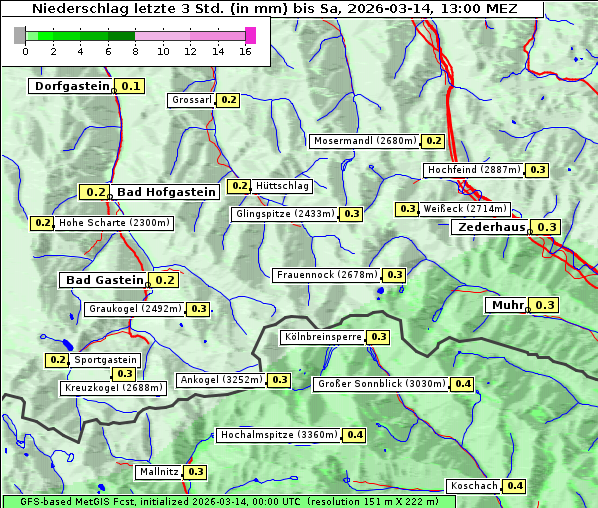 Niederschlag, 14. 3. 2026